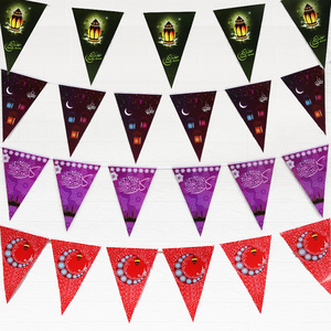 Ramadan Dreieck Banner Ramadan Dekoration Muslim Islamic Hanging Dekorative Banner Eid Mubarak Monds tern Banner Pull Flag - Product Image 2
