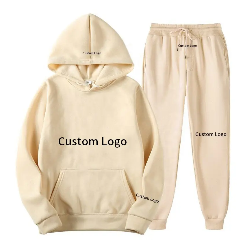 Custom Logo Unisex Oversized Heavyweight High Quality Winter Men Hoodies And Sweat Pants Set