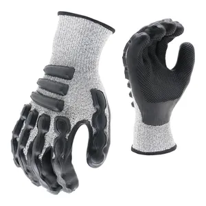 MaxiPact TPR手背防震耐切割乳胶压花重工业制造安全手套