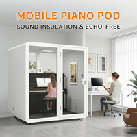 Cabine Acoustique Modulaire Moderne et Mobile pour Piano, Studio d'Enregistrement Silencieux, Cabine de Pratique Musicale Insonorisée