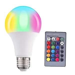 Biumart controle remoto disco 3w e27 b22, controle remoto regulável, mudança de cor, wifi, globo led rgb com ce