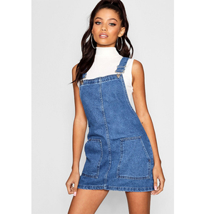 Falda Vaquera Corta Informal de Verano para <span class=keywords><strong>Mujer</strong></span>, Estilo Europeo y Americano, con Bolsillos Delanteros, <span class=keywords><strong>Vestido</strong></span> Tipo Pinafore de Mezclilla, 2022 - Product Image 4