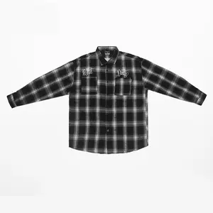 Custom Men's Flannel Plaid Shirt For Men Long Sleeve Plaid Button Down Shirt Men