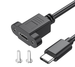 Cavo di prolunga <span class=keywords><strong>USB</strong></span> 3.1 Type-C da maschio a femmina con montaggio a pannello e foro per vite per sincronizzazione dati - Product Image 1