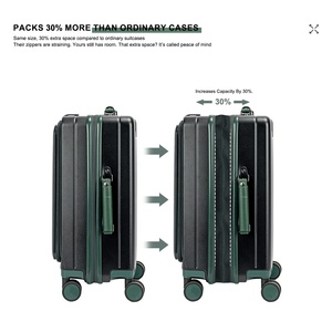 <span class=keywords><strong>Valise</strong></span> de voyage multifonctionnelle à roulettes en PC, légère et durable, à ouverture latérale, personnalisée en usine, style moderne - Product Image 2