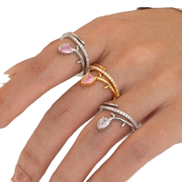 Haomi Bestseller - Bague pour femme exquise et de niche, en cuivre plaqué or, micro-incrustée de zircon, motif floral en forme de feuille, luxe léger, haut de gamme