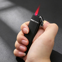 Briquet à flamme rouge gonflable BD262-3 au design moderne, coupe-vent en métal, idéal pour les cadeaux d'affaires en gros