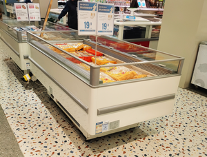 <span class=keywords><strong>Vitrina</strong></span> <span class=keywords><strong>Refrigerada</strong></span> Comercial de Una Temperatura con Isla de Exhibición y Vidrio Plano para Supermercados, Frutas, Yogur y Bebidas - Product Image 3