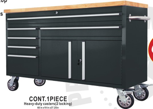 Tủ dụng cụ di động bằng thép không gỉ 60 inch, 6 ngăn kéo, kèm dụng cụ - Product Image 5