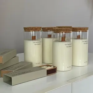 Vela perfumada de vidro sem fumaça, vela perfumada com cera de soja