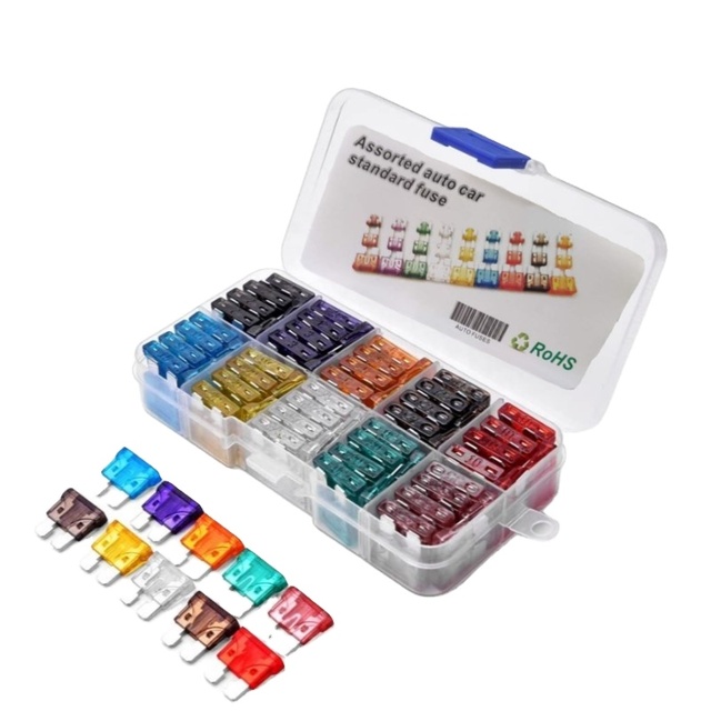 2025 New 100 PCS Car Blade Fuses Assortment Kit, Standard/Mini Auto Fuse 1-40A, Automotive Assorted Fuses with a Puller Plucker