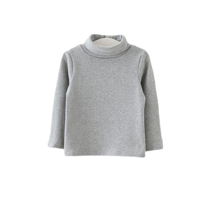 เสื้อยืดเด็กชายแขนยาวคอเต่าสูง ผ้าฝ้ายหวี 100% ระบายอากาศได้ดี เป็นมิตรกับสิ่งแวดล้อม สีพื้น ผ้าถัก - Product Image 1