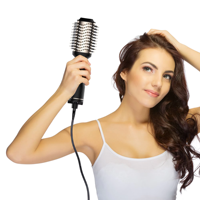 Brosse à air chaud en céramique 3 en 1, sèche-cheveux, volumateur, lisseur, outil de coiffage pour la maison et le salon, étiquette privée OEM