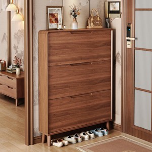 Meuble à chaussures multifonctionnel ultra-fin de style chinois moderne en bois pour l'entrée et le couloir de la maison - Product Image 3
