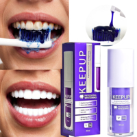 Dentifrice blanchissant personnalisé V34 Purple, essence correctrice de couleur, saveur menthe, essence blanchissante pour les dents, nettoyage buccal