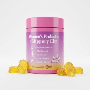 Gomitas Probióticas de Olmo Resbaladizo para Mujeres |   Apoya el equilibrio hidrico interno del cuerpo, el equilibrio del pH y el equilibrio de las levaduras (60 pastillas) - Product Image 1
