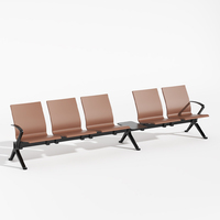 Chaise d'attente de bureau confortable pour 5 personnes Design tendance pour les écoles, les hôpitaux, les aéroports et les invités en visite