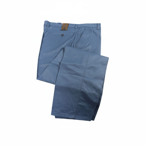 Pantalones Chinos Holgados de Lona para Hombre Exve Blue Haki con Cierre de Cremallera y Diseño Sólido Ecológico - Product Image 2