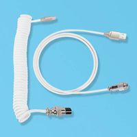 Kabel gulung Keyboard mekanis kustom kabel USB 3.1 Tipe C, kabel USB C koil 1.2m dengan konektor Aviator, oranye