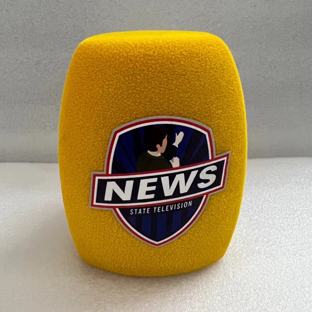 Newspaper TV Channel Media Journalist Microphone Flag Microphone logo Cover Printed Microphone Windshields