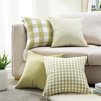 Sommer dekorationen Kissen bezüge Karierte gemusterte gestreifte Bauernhaus Leinen Kissen bezüge Kissen bezüge für Sofa Couch Bett