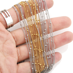 Chaîne <span class=keywords><strong>de</strong></span> collier en acier inoxydable plaqué or 18 carats, accessoires <span class=keywords><strong>de</strong></span> bijoux, vente chaude - Product Image 2