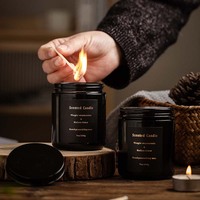 Bougies de cire parfumées de couleur noire dans un bocal en verre bougies aromatiques bougies parfumées personnalisées