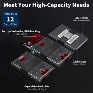 Schlanker katholischer Aluminium-Kreditkartenhalter für Herren, langlebig, erweiterbar, mit RFID-Schutz, minimalistisches Metall-Portemonnaie - Product Image 5