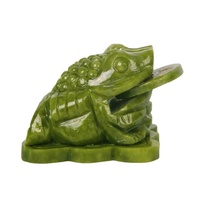 Crapaud Jade Vert Naturel Fengshui Argent Grenouille Trois Pattes Richesse Grenouille Statue Voiture Tableau De Bord Décors Attirer La Richesse Et La Bonne Chance