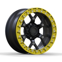 Ruedas Forjadas Geruida S3-00034 18-24 Personalizadas en Negro Mate y Amarillo Neón con Diseño Multirradio y Borde Profundo, Estándar DOT para Jeep Wrangler, 6 Años de Garantía