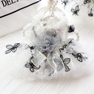 Vêtements pour animaux de compagnie, robe de mariée en dentelle de luxe, costume élégant de princesse pour petits chiens et chats, robe tutu florale exquise pour chien - Product Image 2