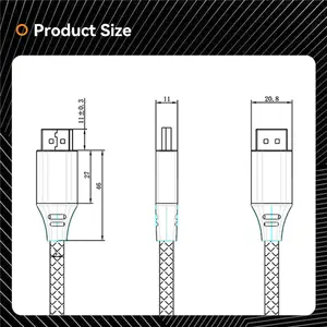 Scocca in alluminio di alta qualità da maschio a maschio DP 1.4V 8K UHD DisplayPort 1.4v per proiettore HDTV portatile