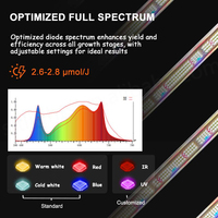 720W Led-Groeilicht Met Uv-Rode Blauwe Hydroponische Verlichtingssystemen Leidde Aardbei 4 Ft Groeilicht. Voor Drakenfruit