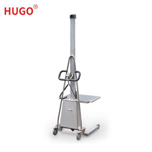 Mini apilador de acero inoxidable de 200kg, 100kg, 2M, apilador de rollos de elevación portátil extendido, semieléctrico - Product Image 4