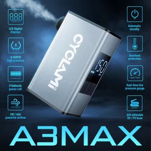 CYCLAMI A3 Max Mini Bomba de Aire Portátil para Bicicleta, 150 PSI, Pantalla Digital, Compatible con Válvulas Schrader y <span class=keywords><strong>Presta</strong></span>, Inflador para Bicicletas y Balones - Product Image 5