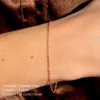 Bracelet chaîne fine en acier inoxydable couleur or EManco, style minimaliste, bijoux pour femmes, pour tous les jours, les rendez-vous et les soirées