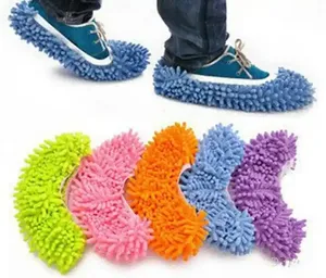 One Pcs Multifunctional chenille shoe covers clean slippers lazy drag shoe mop caps