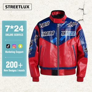 StreetLux Motorbike Racing Wear 2024 Leather Jacker Custom chaqueta de gran tamaño streetwear chaqueta de béisbol moda Otoño abrigo - Product Image 1