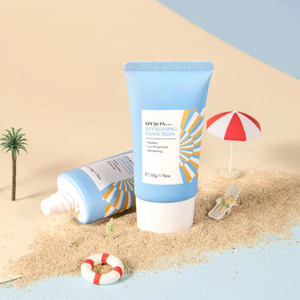 ไนอาซินาไมด์แบบหลอดรูปไข่แบนสำหรับกันแดดเพื่อผิวขาวสำหรับดูแลผิว SPF 50 PA +++ แบบกำหนดเอง - Product Image 1