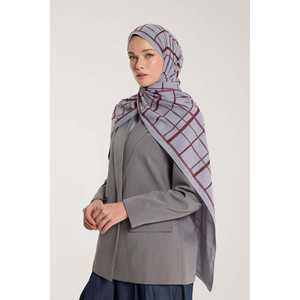 Voile carré Pure Tone à motif argenté bordeaux en mousseline 100 % polyester pour femme, robe modeste respirante à impression numérique - Product Image 2