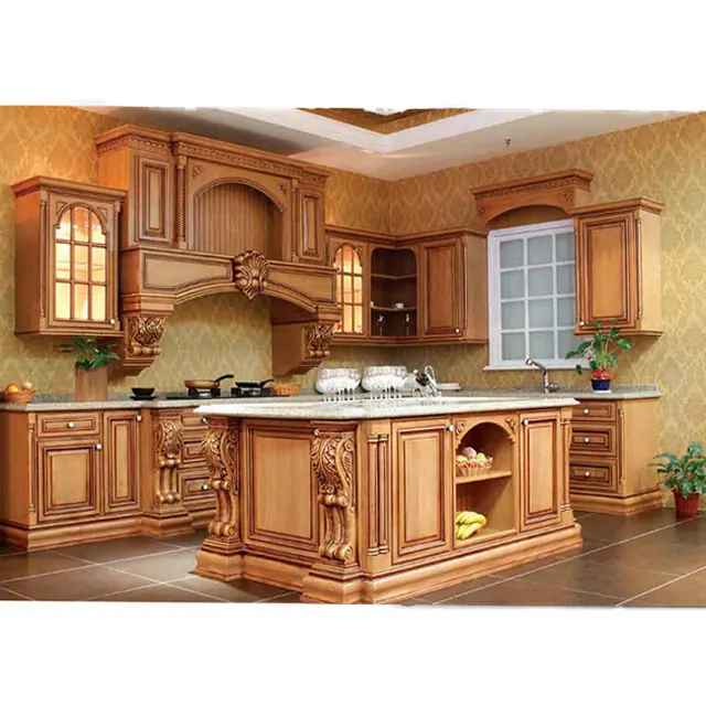 Kitchen Islands-madera de estilo americano de alta calidad, compuesto acrílico puro de madera maciza, superficie sólida de acero inoxidable