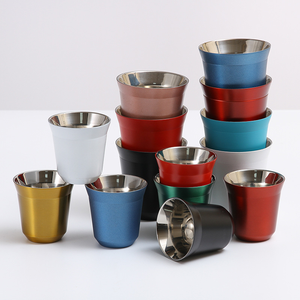 Taza de café espresso reutilizable, vaso de chupito térmico de acero inoxidable 160 con aislamiento de doble pared de 80ml, 250ml, 304 ml