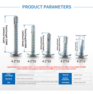 Tornillos Autoperforantes de Zinc de Alta Calidad de Fábrica, Cabeza Phillips, OEM ODM para Trabajos en Metal - Product Image 6