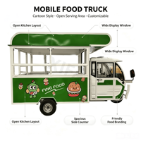 Food Truck Motorisé au Design Compact, Maniable pour les Marchés Nocturnes Fréquentés et les Rues Urbaines