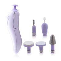 Set Pemoles Kuku Elektrik Mini Profesional Portabel 5-in-1 4-Kecepatan Frekuensi Tinggi, Alat Pengikir dan Penghalus Gel untuk Manikur Pedikur 5