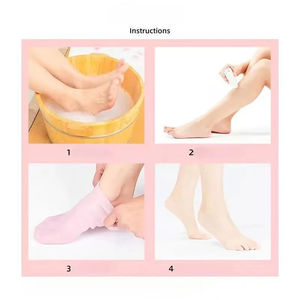 2Pcs Chaussettes de soin des pieds en silicone Anti-fissuration Gel hydratant Chaussettes Cracked Dead Skin Remove Protector Pain Relief Pedicure Tools - Product Image 6