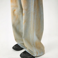 Jean baggy YOUMI ODM/OEM délavé style Y2K, vintage, en denim brut japonais selvedge pour homme