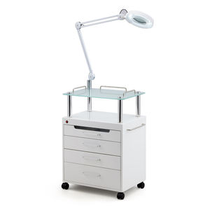 उच्च गुणवत्ता वाली ग्रे pvc सैलून मालिश टेबल स्पा बिस्तर चेहरे की लक्जरी इलेक्ट्रिक सुंदरता बिस्तर कुर्सी और ट्रॉली सेट के साथ - Product Image 6