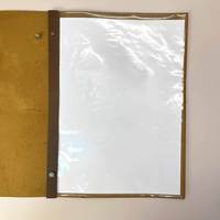 Sampul Menu Kulit Sapi A4 dengan Logo Embos, Buku Menu Kulit Asli, Folder Folio Custom untuk Hotel, Kafe, Restoran, Bar