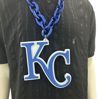 Collier pendentif baseball géant Hip Hop, chaîne de supporter en mousse EVA entièrement sertie de strass, bijoux de stade, vente en gros